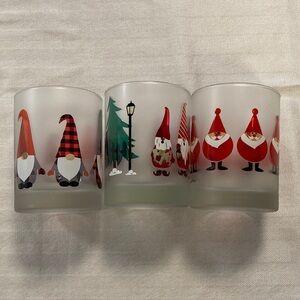 Culver Set of 3 Christmas Gnome Cocktail glasses Last Chance- REASONABLE OFFERS